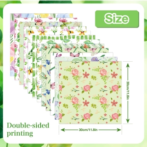 30x30cm Frühlings-Scrapbook-Papier mit doppelseitigen Blumen- und Pflanzenmustern