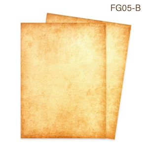 Macro detail of A4 vintage stationery paper showing realistic aged fiber texture and spots