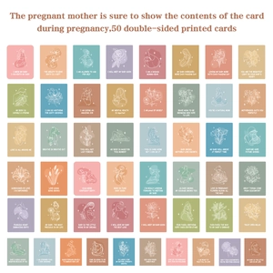 50 Pcs Pregnancy Affirmation Cards Set with Boho Floral and Birth Encouragement Designs