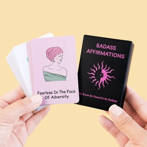 Carte di Affermazione per Donna Motivazionali Carte con Citazioni Ispiratrici Line Art Minimalista Regalo per Cura di Sè