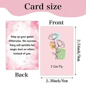 60 Carte di affermazione per donne con design floreale e dimensioni 9x6cm