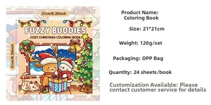 Detailed specifications of the 21x21cm Cozy Christmas coloring book with 24 cute pages