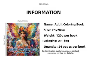 Detailed view of adult coloring book dimensions 20x20cm with artistic butterfly cover