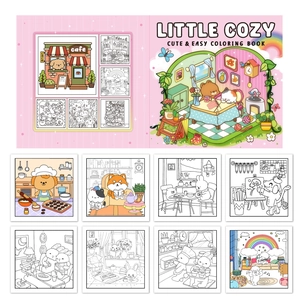 LITTLE COZY coloring book with 40 cute cartoon animal pages for kids creative drawing