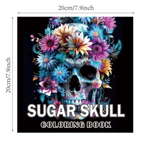 Βιβλίο ζωγραφικής Sugar Skull για ενήλικες με φλοράλ σχέδια της Ημέρας των Νεκρών