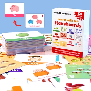 100 Piezas Tarjetas de Aprendizaje para Niños Tarjetas Educativas de Doble Cara Alfabeto Números Animales Frutas Juguete