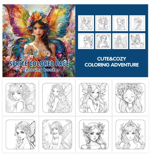 Fairy and butterfly girl watercolor coloring book with 24 pages of creative elf designs