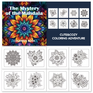 The Mystery of the Mandala coloring book featuring 24 intricate floral patterns for adults