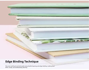 Detail of linen wedding guest book showing high-quality binding and thick durable pages