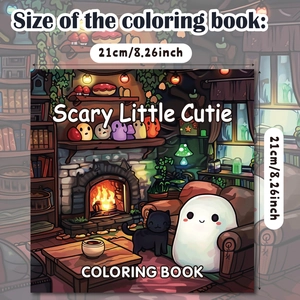 Scary Little Cutie Halloween coloring book for adults with pumpkins and ghosts, 21x21cm