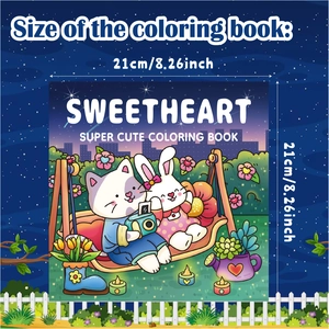 Sweetheart themed coloring book for kids with 40 pages of cute cartoon animal designs