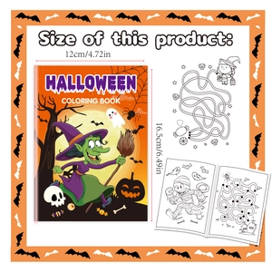 6-pack Halloween coloring books for kids with puzzles and mazes, 12x16.5cm pocket size