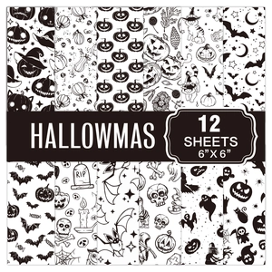 Halloween Scrapbook Paper Pumpkin Ghost Bat Skeleton DIY Collage Journaling Material Paper Decorative For Holiday