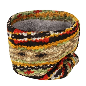 Cache-col d'hiver avec motif bohème en tricot et doublure en polaire épaisse chaude