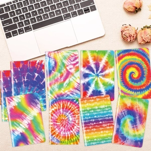 Mini tie-dye notebook set with 12 colorful rainbow covers for office and school supplies
