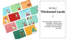 Detailed view of thick Christmas cards with smooth texture for smudge-free writing