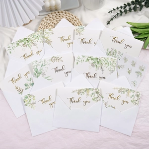 Thank You Greeting Cards With Envelopes And Stickers Botanical Eucalyptus Floral Animal Theme Cards For Wedding Birthday Party