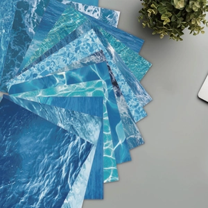 Set of 24 ocean wave pattern scrapbooking papers in 30x30cm size for DIY crafts and art