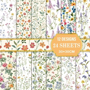 Bloemen Aquarel Scrapbook Papier Dubbel Offset Papier Dubbelzijdige Bedrukking Decoratief Achtergrondpapier Voor DIY Kunst Journaling
