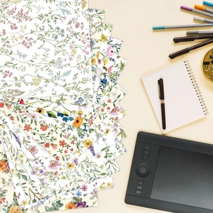Aquarel bloemen decoratief scrapbook papier set met madeliefjes voor doe-het-zelf