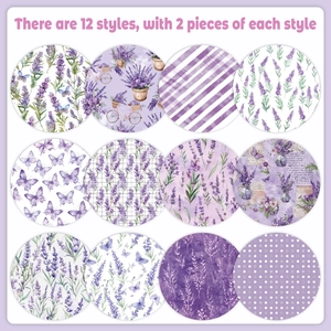 Lavendel Scrapbooking Papier 24 Blatt 30x30cm lila ästhetisches Collagen-Papier