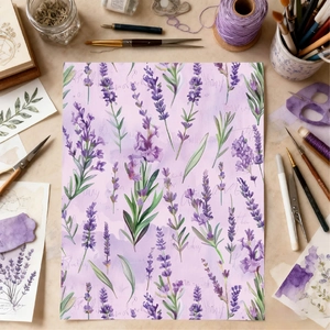 Lavendel-Blumen-Bastelpapier für Scrapbooking und künstlerische DIY-Collagen-Projekte