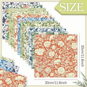 24 sheets of Morris style floral craft paper 30x30cm for scrapbooking and DIY art