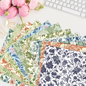 William Morris floral craft paper set 30x30cm for scrapbooking and DIY projects