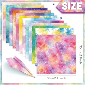 Set de papel para scrapbooking acuarela con diseños de cielo estrellado, 30x30 cm