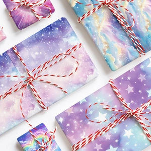 Scrapbooking-Papier mit verträumtem Sternenhimmel-Muster und Galaxy-Design für Bastelarbeiten
