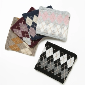 Lot de tours de cou tricotés pour femme à motifs losanges et doublure polaire chaude