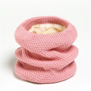 Winter Knitted Neck Warmer Fleece Lined Thickened Thermal Snood Scarf Outdoor Unisex Solid Color Warm Cozy Soft