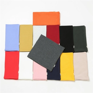 Multi-color soft cotton knitted neck warmers displayed in 14 candy-colored solid options