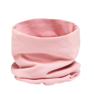 Pink soft cotton neck warmer scarf, stylish candy color thermal turtleneck loop for women