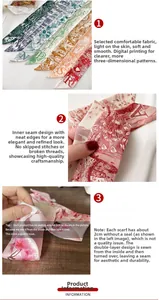 Détail de foulards en soie imprimés montrant des coutures intérieures et un design twilly