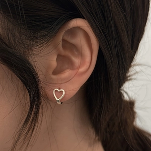 Orecchini Huggie Cuore Cavo Rame Minimalista Stile Coreano Gioielli Nicchia Per Donne Leggero Elegante