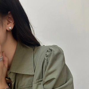 Elegant silver pearl hoop earrings for women featuring minimalist French hollow design