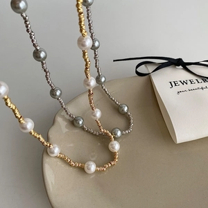 Élégant Collier Künstliche Perles Cuivre Bijoux Style Français Minimaliste Pour Femmes Ras Du Cou Délicat Design De Niche