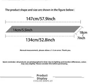 Size chart showing dimensions for the geometric skinny silk scarf with measurements