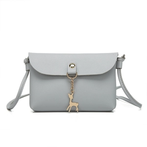 Mini Crossbody Tas Dames Pu Leer Telefoontasje Met Gouden Hert Hanger Overslag Casual Dagelijks Kleine Schoudertas