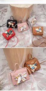 Litchi pattern mini handbags in five colors with silk scarf handles and gold metal locks