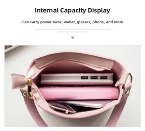 Vista interna que muestra capacidad para cargador, cartera y gafas de sol