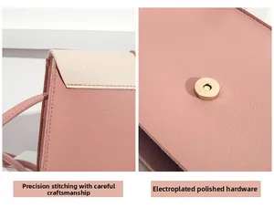 Close-up of precision stitching and polished gold magnetic closure on leather bag