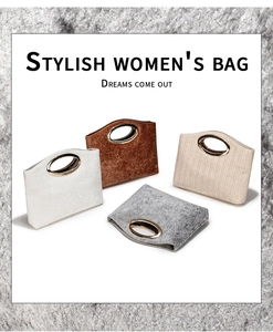 Close-up of four stylish women's handbags in leather, suede, and woven textures