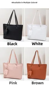 Detail of woven tote bag set showing four available colors and textured craft
