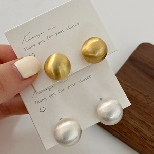 Boucles D'oreilles Puces En Cuivre Plaqué Or Forme Goutte D'eau Métal Brossé Bijoux Rétro Minimalistes Pour Femmes