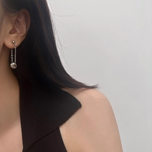 French vintage silver twist tassel earrings for women with elegant knot drop design