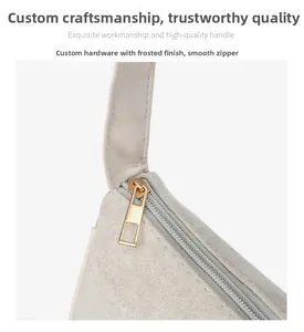 Detailed macro view of gold-tone metal zipper and textured matte finish on handbag
