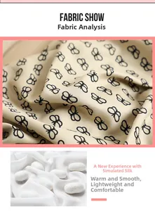 Detail of butterfly print silk scarf fabric with smooth texture and butterfly pattern