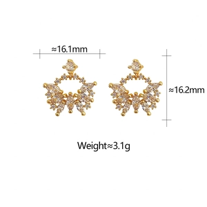 Tableau des tailles pour boucles d'oreilles en forme d'étoile dorée avec zircons